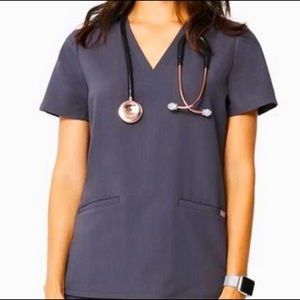 FIGS Charcoal Gray Casma Scrub Top